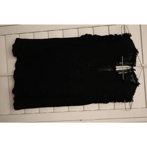 Miss Me black sleeveless top with lace and fringe details size Large